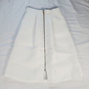 Ever New Melbourne Exposed Zipper White Midi Skirt